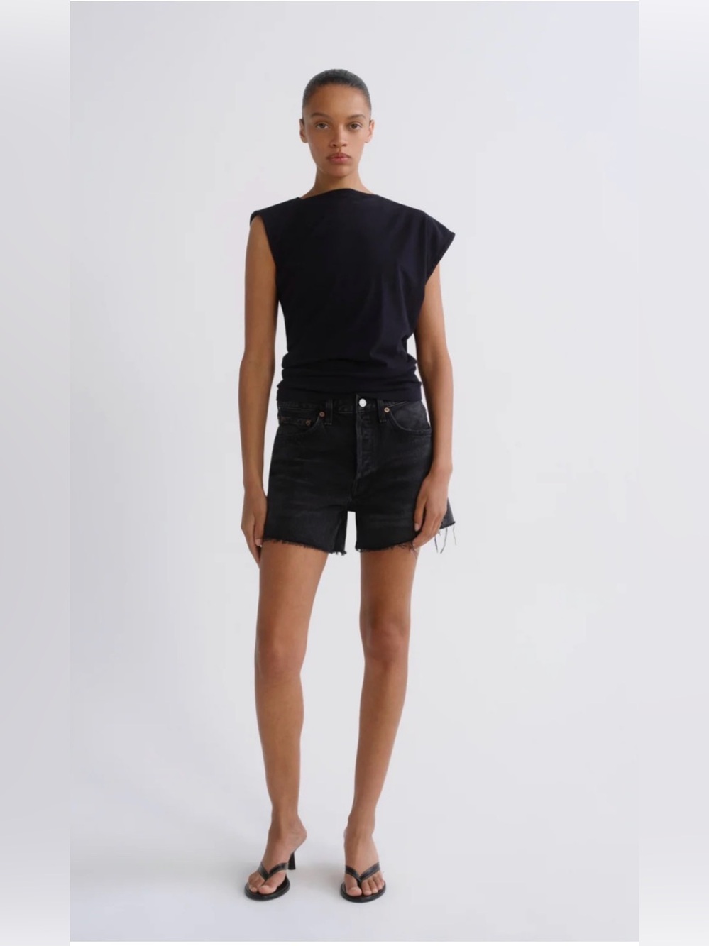Agolde parker short in black